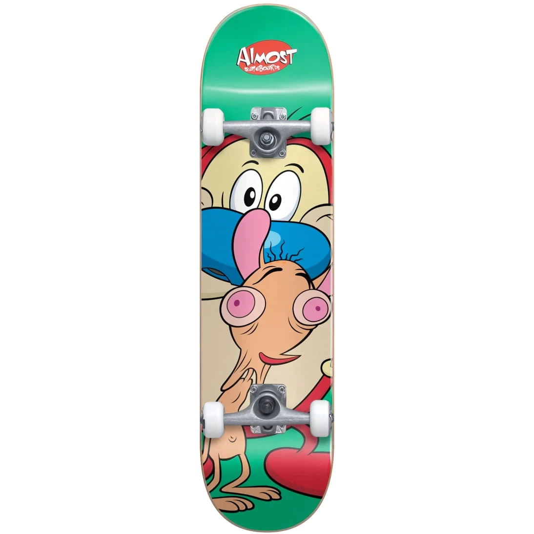 Almost Ren And Stimpy On My Back Complete Skateboard With Soft Wheels.