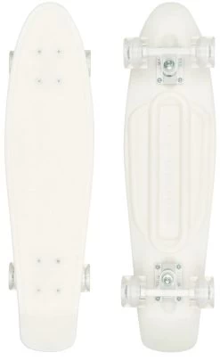Swell White Wash 28 Inch Glow In The Dark Cruiser Skateboard With Light Up Wheels