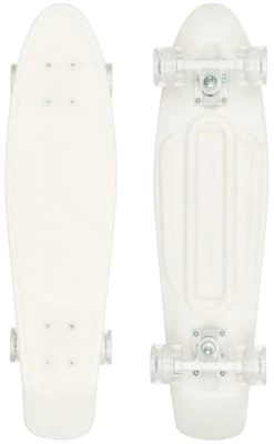 Swell White Wash 22 Inch Glow In The Dark Cruiser Skateboard With Light Up Wheels